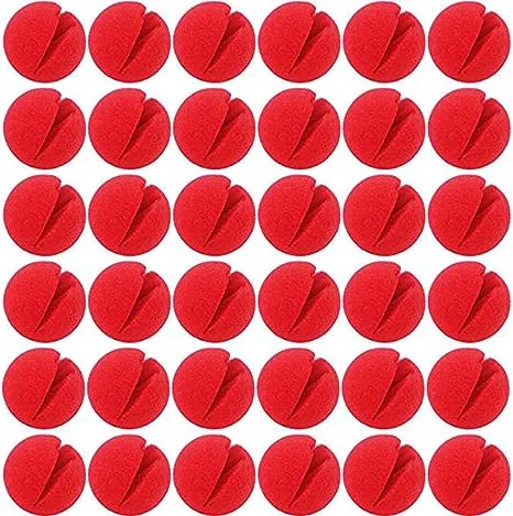 TIHOOD 35PCS 2"x2" Red Circus Clown Nose Bulk for Party Halloween Costume Supplies Christamas