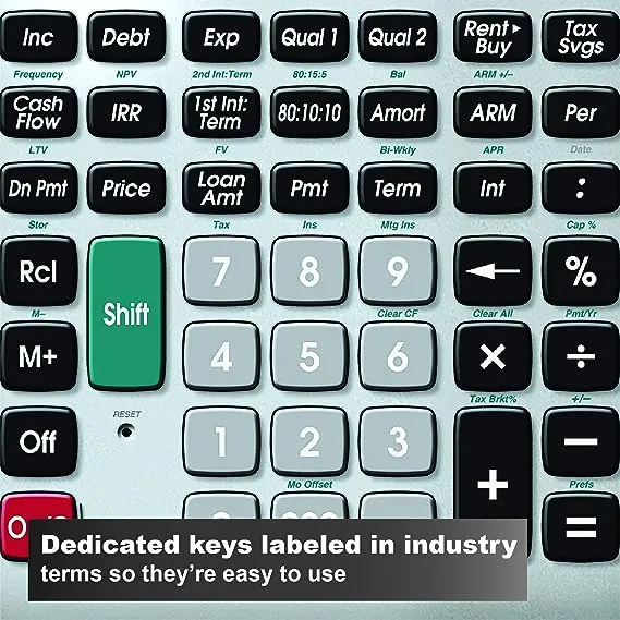 Calculated Industries 43430 Qualifier Plus IIIfx Desktop PRO Real Estate Mortgage Finance Calculator | Clearly-Labeled Keys | Buyer Pre-Qualifying | Payments, Amortizations, ARMs, Combos, FHA/VA, More