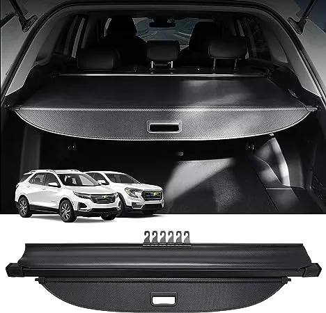 Powerty Cargo Cover for Chevy Chevrolet Equinox GMC Terrain 2025 2024 2023 2022 2021 2020 2019 2018 Accessories Retractable Trunk Cover All Weather Shielding Shade Cargo Luggage Cover Carbon Fiber