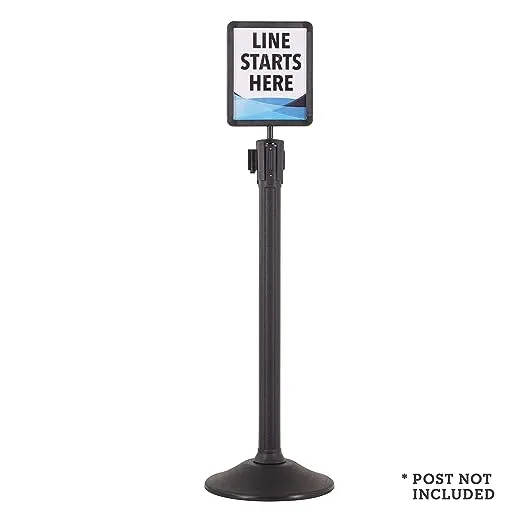 US Weight - U2513 Plastic Stanchion Sign Holder with Plexiglass Covers for USW Chainboss and Sentry Stanchions