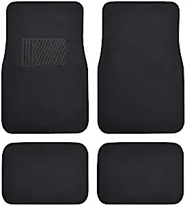 BDK MT-100-BK Classic Carpet Floor Mats for Car & Auto - Universal Fit -Front & Rear with Heelpad (Black)