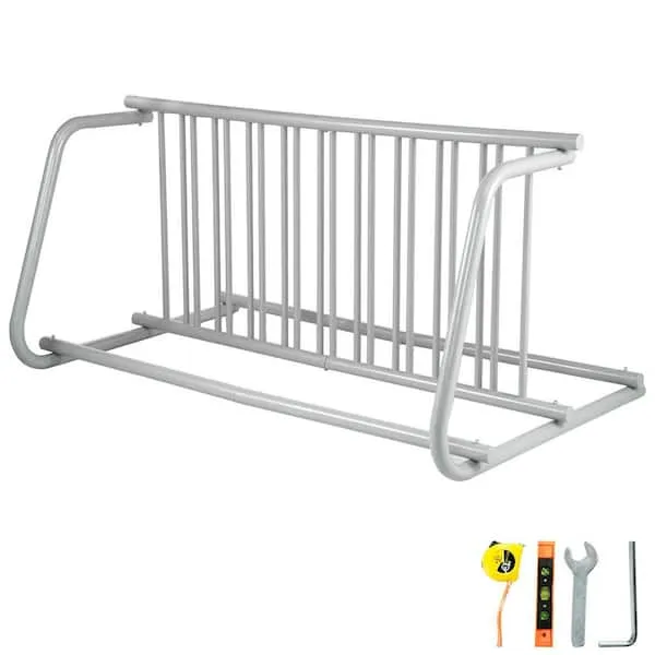 VEVOR Commercial Grid Bike Rack 59.7", 10-Bike Floor Bike Rack Power Coated Steel, Dual-Side Storage Stand for Garages, Stores, Yards & Schools