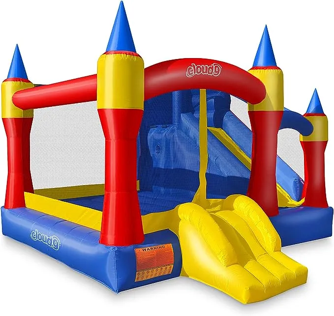 Cloud 9 Royal Slide Bounce House with Blower, Inflatable Bouncing Jumper for Kids