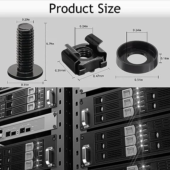 XOOL Rack Mount Cage Nuts M6 x 16mm 50 Pack