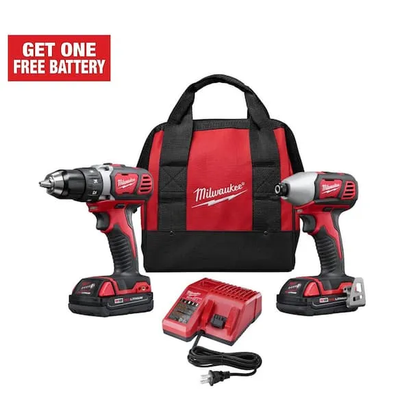 Milwaukee 2691-22 18-Volt Compact Drill and Impact Driver Combo Kit 