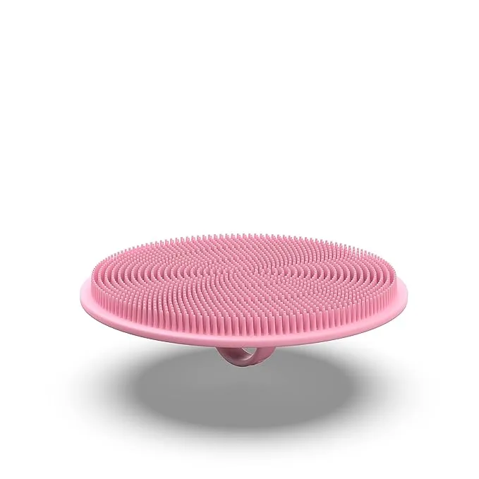 Boie USA Loop Body Scrubber - Soft Silicone-Like Exfoliating Shower Scrubber, Body Cleansing Brush - Hang-to-Wall Loofah Replacement - Antimicrobial Body Exfoliator for All Skin Types - Pink