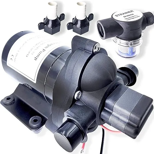 2088-422-144 RV Water Pump, 12V 3.0GPM RV Pump, 45psi 1/2 MNPT Connection Diaphragm Pump, Quiet and Durable High Performance Motor, Fits Most Brands of RV Water Pumps