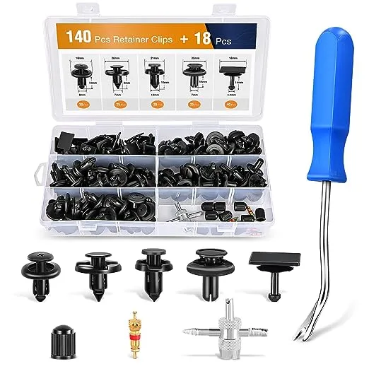 GOOACC 88Pcs Trim Removal Tool, Auto Push Pin Bumper Retainer Clip Set Fastener Terminal Remover Tool Adhesive Cable Clips Removal Kit Car Panel Radio Removal Auto Clip Pliers, Black