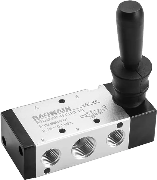 Baomain Manual Hand Lever Control Valve 4H310-10 G3/8" Air Inlet 5 Way 2 Position Pneumatic Solenoid Valve