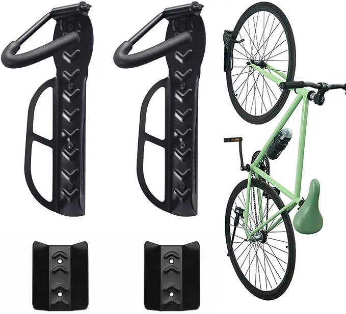 Wallmaster Bike Rack Garage Wall Mount Bicycles 2 Pack Storage System Vertical Bike Hook for Indoor