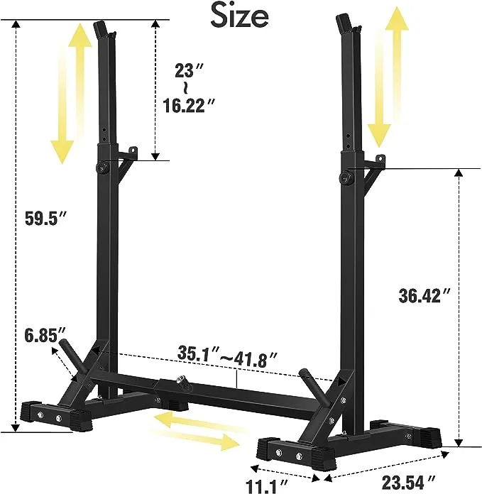 CANPA Adjustable Squat Rack Stand Multi-function Barbell Rack Weight Lifting Gym Dumbbell Racks Home Gym Bench Press Rack Dumbbell Racks Stands