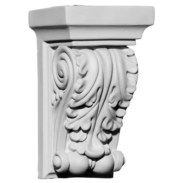 Ekena Millwork 3-1/2 in. x 2-3/4 in. x 6 in. Polyurethane Apollo Leaf Corbel COR03X02X06AP