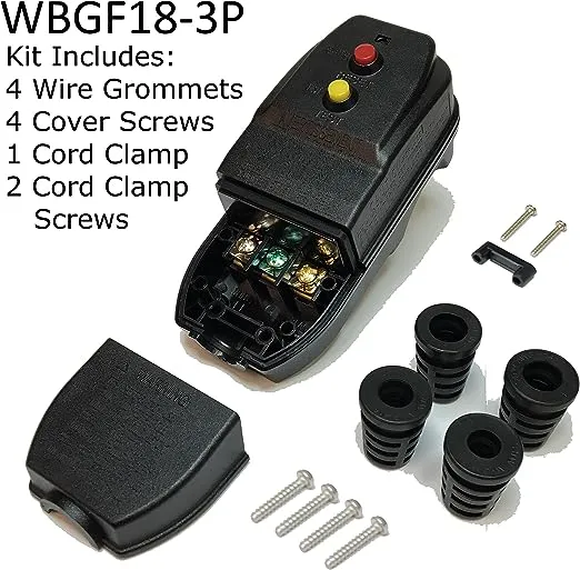 WBGF18-3P GFCI AUTO-Reset 15A/120V GFCI Now Includes All 4 Grommet Sizes (Free Economy & Standard Shipping)