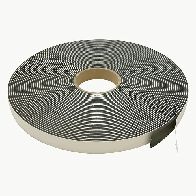 JVCC Low-Density PVC Foam Tape [Single-Sided, Closed Cell] (SCF-01): 3/8 in. x 50 yds. x 1/16 in. Thick (Black)