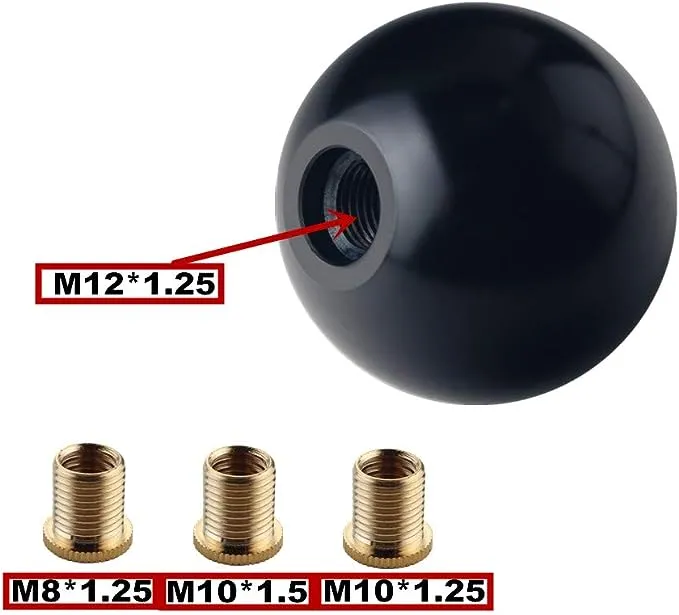 DEWHEL Sphere Shift Knob 5 Speed Velocity Short Throw Shifter 200 Gram Weighted Aluminum M12x1.25 M10x1.5 M10x1.25 M8x1.25 Black