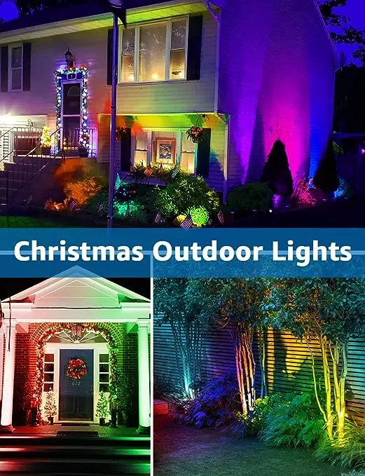 SUNVIE 12W Low Voltage Landscape Lighting RGB Color Changing LED Landscape Lights Remote Control Waterproof Spotlight Garden Patio Spotlight Decorative Lamp for Outdoor Indoor(10 Pack with Connector)