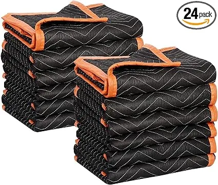 Simpli-Magic 79524 Moving Blankets, Black/Orange, 24 Pack