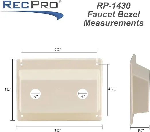 RecPro Faucet Bezel | Stand Off Faucet Cover (Parchment)