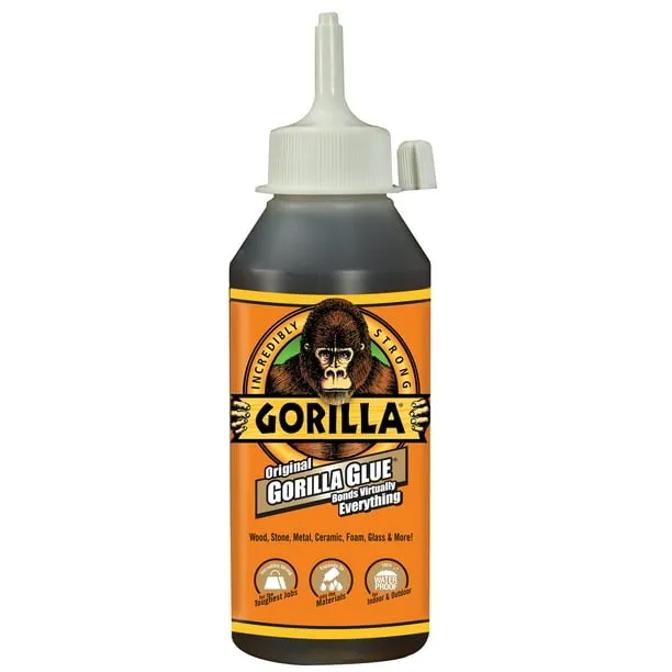 Gorilla Original Waterproof Polyurethane Glue, 4 ounce Bottle, Brown, (Pack of 7)