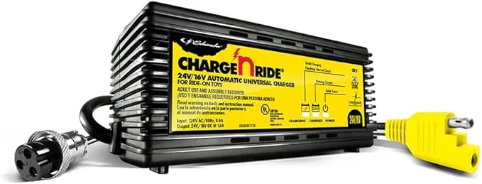 Schumacher CR-2 Universal Battery Charger For Ride-On Toys - 1.5 Amp, 24V - Power Wheels, Peg Perego, and More