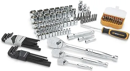 GEARWRENCH 131 Piece 1/4", 3/8", 1/2" Drive SAE/MM Mechanics Tool Set - 89089