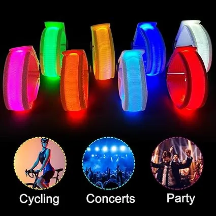 8pcs LED Light Up Bracelets Glow Flashing Wristbands Glow in The Dark Party Supplies for Wedding, Raves, Concert, Camping,Sporting Events, Party