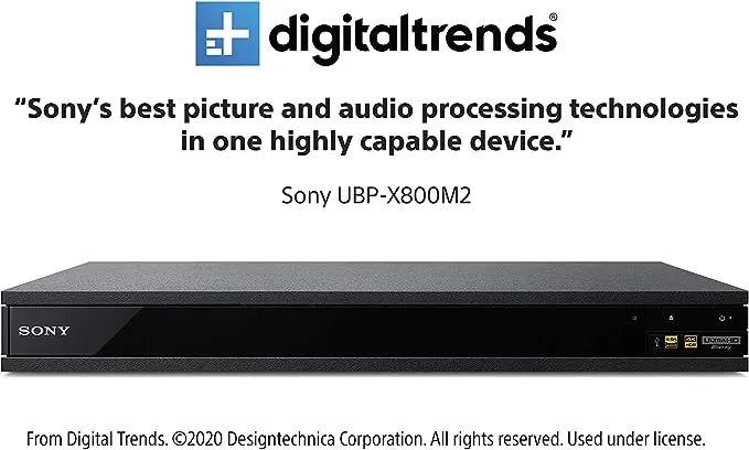 Sony UBP-X800M2 4K UHD Home Theater Streaming Blu-Ray Disc Player (UBPX800M2), Black