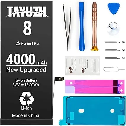 4000mAh Battery for iPhone 8, High Capacity Li-Polymer Battery Replacement for iPhone 8 Model: A1863 A1905 A1906 New 0 Cycle Spare Battery with Insallation and Instruction