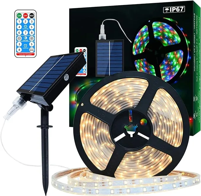 Solar Led Strip Lights Outdoor 16.4ft 280leds Solar Powered Blue Light Led Strip