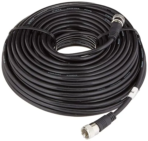 STEREN RG8X Coaxial Cable 100 ft, CB Coax Cable with PL259 UHF Connectors, Male to Male Low Loss 50 Ohm for HAM Radio, LMR400 Cable, Antenna Analyzer