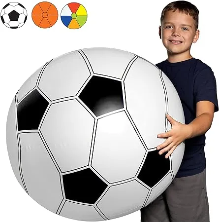 Large Beach Ball for Kids or Adults - Easy to Inflate and Durable Material to Last for Years of Fun - Comes in 3 Colors - Great Gift Idea for Boys & Girls All Ages - Also Best Pool Party Decoration