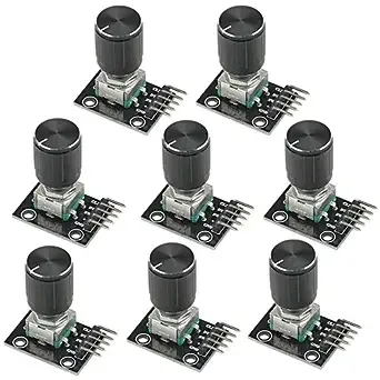 WMYCONGCONG 8 Pcs KY-040 360 Degree Rotary Encoder Module with Knob Cap for Arduino Micro Controller Use