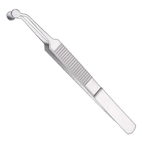 Premium Stainless Steel Arita Tauber Meibomian Gland Expressor Forceps Eyelid Massage Tweezers-Round Tip.