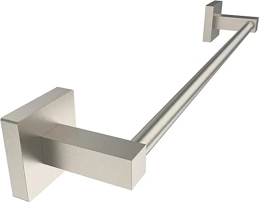 Ruacq 16 Inch Single Towel Bar Stainless Steel Square Bathroom Towel Rack Bath Towel Holders SUS304 Brushed Grey Modern Wall Mounted, Total Length 18 inch