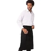 Chef Works Reversible Waiter Apron with Pockets, Black, One Size