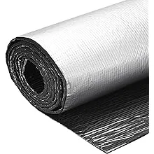 uxcell Insulation Sheet, 3meterx0.5mx5mm Self-Adhesive Embossed Aluminum Foil Waterproof Heat Resistant Thermal Barrier, for Roof Wall HVAC Duct Pipe, Rubber Foam