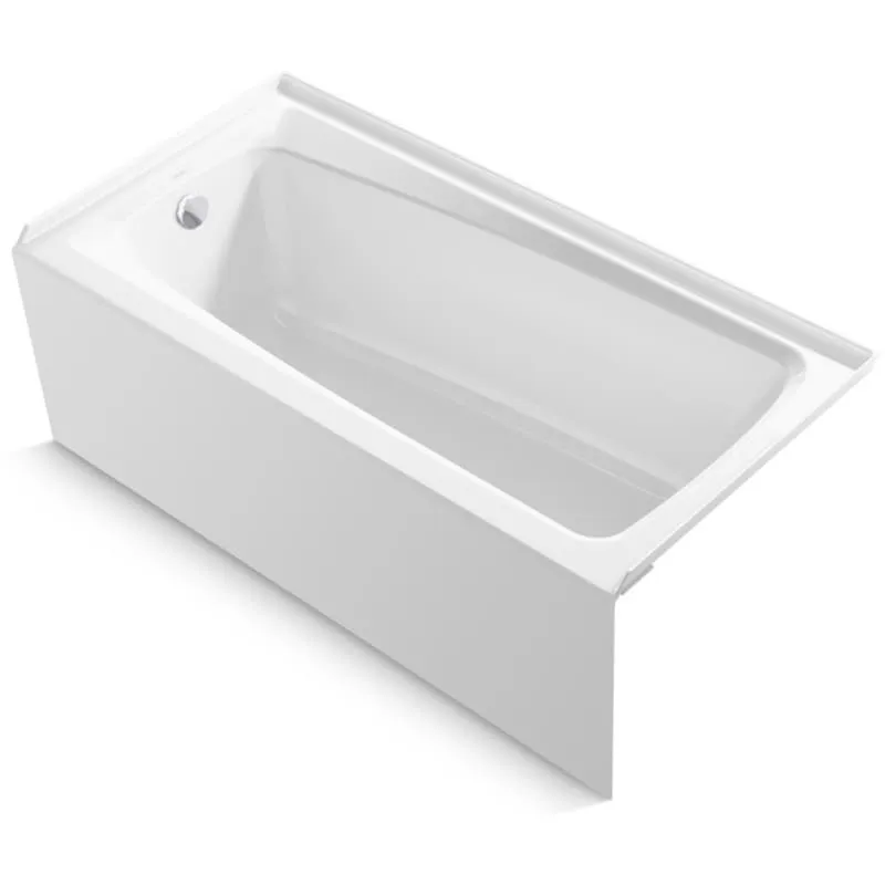 KOHLER K-26070-LA-0 White Irvine 60" x 30" alcove bath, left drain