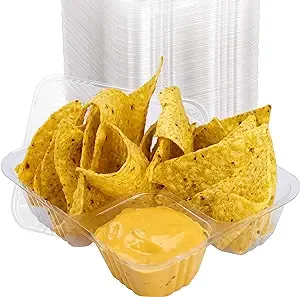 100 Pack 5x6 Clear Plastic Disposable Nacho Tray for Concessions by Avant Grub