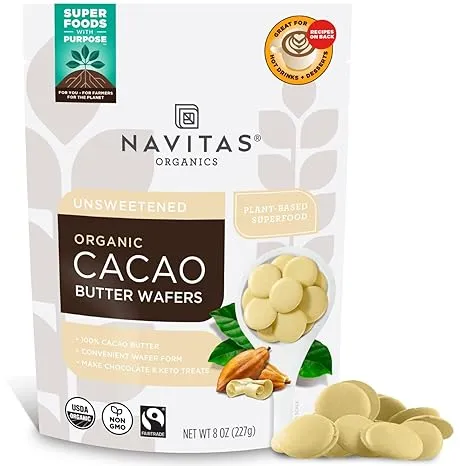 Navitas Organics Cacao Butter Wafers Organic 8 oz