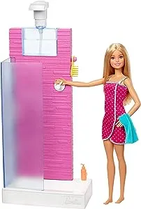 Barbie Estate & Shower with Accessories Doll Playsets, Size: 11 x 3.5 x 12.75