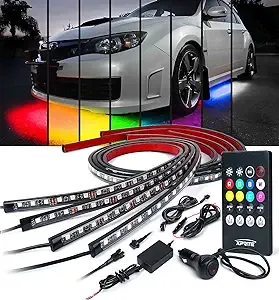 Xprite Car Underglow Neon Accent Strip Lights Kit 8 Color Sound Active