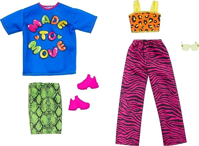 Barbie Clothes, Fashion & Accessories Pack Fashion Dolls, Set Includes 2 Complete Looks with Vibrant Outfits & Styling Pieces