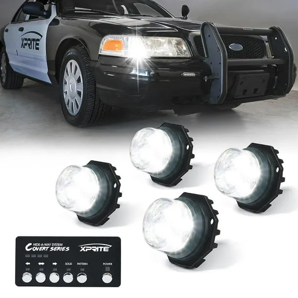 Xprite 52013-4-W Covert 4 Series White Hardwire LED Hideaway Strobe Lights