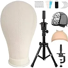 Wig Head 23&#034; Wig Stand Tripod with Mannequin Head,Wig Head Stand Canvas Head