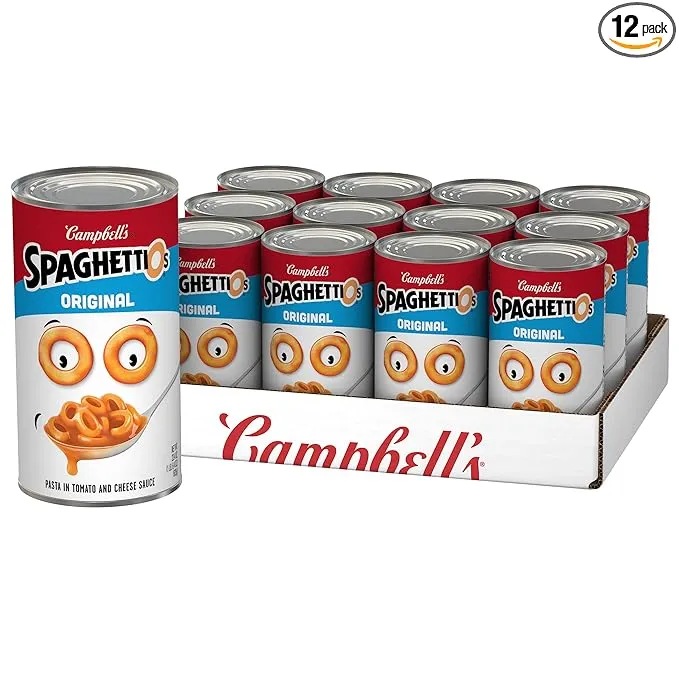 SpaghettiOs Original Canned Pasta, Healthy Snack for Kids and Adults, 22.4 OZ Can (Pack of 12)