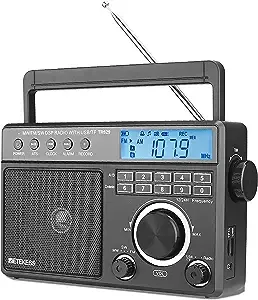 Retekess TR629 Portable Shortwave Radios, Digital Radio AM FM Plug in with DSP, Support Backlight LCD Display, Digital Tuning and Preset, USB, Micro SD, Clock, Recorder