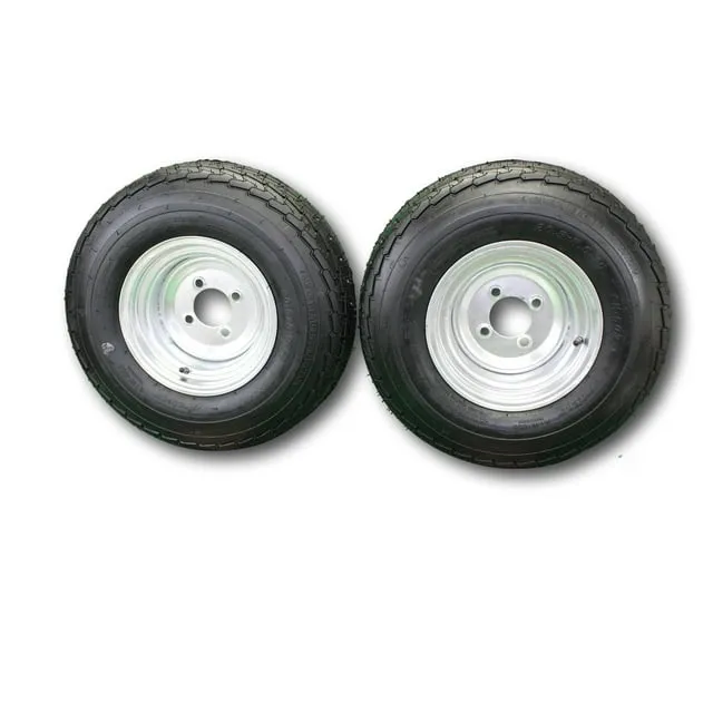 Antego Tire & Wheel (Set of 2) 205/65-10 20.5x8.0-10 10 Ply Load Range E Super Durable Trailer Tire Wheel Assembly - 4 Lug Galvanized Rims