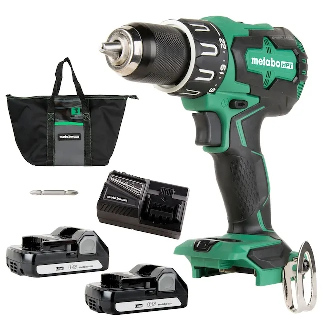 Metabo HPT MultiVolt 18-volt 1/2-in Brushless Cordless Drill (2-Batteries, Charger and Soft Bag included) | DS18DBFL2EM