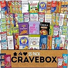 CRAVEBOX Healthy Snack Box (55 Count) Halloween Variety Pack Care Package Gift Basket Kid Men Women Adult Nuts Fruit Nutrition Assortment College Back to School