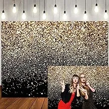 7X5ft Black and Gold Backdrop Golden Spots Backdrop Christmas New Year Party ...